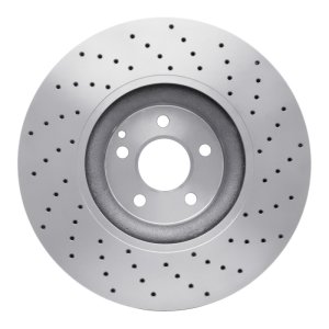 Mercedes-Benz C63 AMG Brake Rotor (1) - Front - R1 Concepts - Drilled - `08-`21